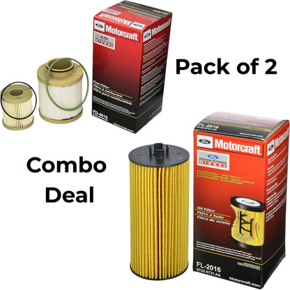Motorcraft FD-4616 and FL-2016 Combo Pack of 2 | Genuine OEM Oil & Fuel Filter
